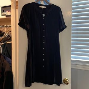Loft black button down dress. Size 4 petite